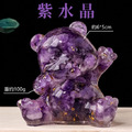 【晶夢守護】天然水晶碎石小熊擺件_4