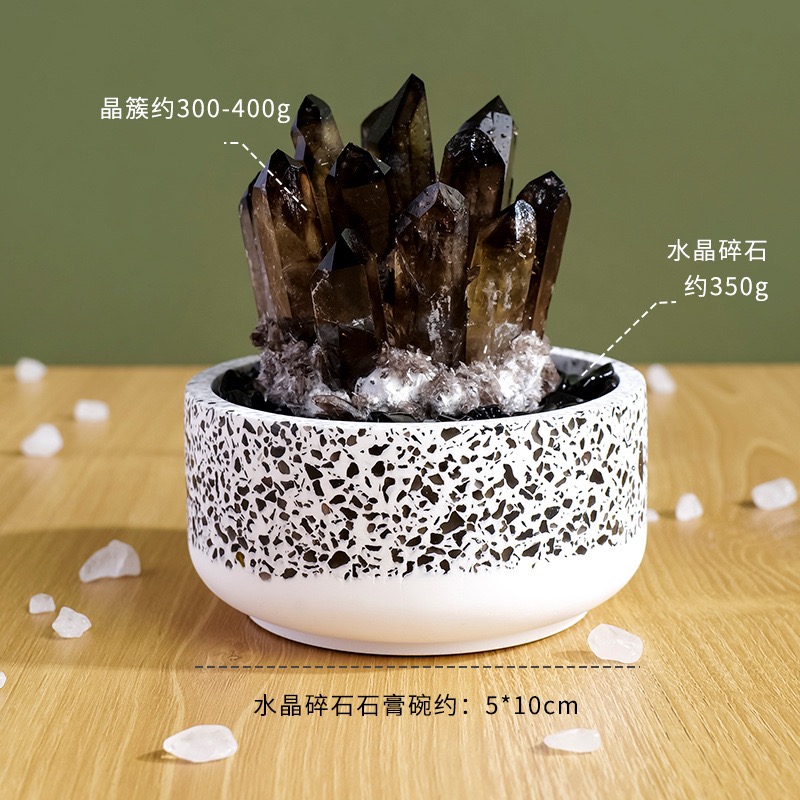 天然水晶晶簇盆栽擺件｜茶水晶・黃水晶・白水晶・紫水晶｜沄璽水晶| 沄