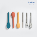 Kiddo｜矽緻收納不鏽鋼餐具3件組_任選2組優惠 (大地棕/珊瑚紅/萊姆黃/蔚海藍）