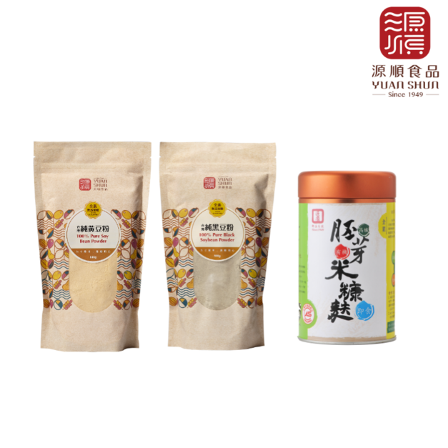 源順食品  台灣純黃豆粉/台灣黑豆粉/有機胚芽米糠麩-口味任選 |  3入