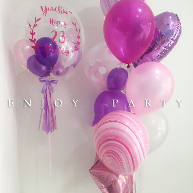 粉紫系列空飄氣球束
