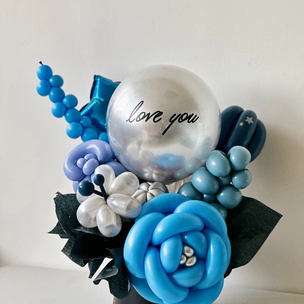 迷你爆破鈔票氣球花束桶