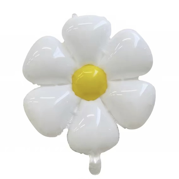 白色雛菊花朵鋁箔氣球