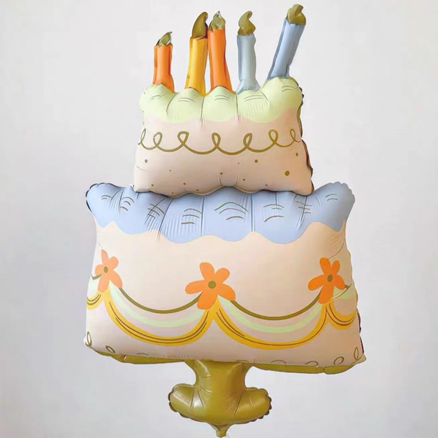 花朵生日蛋糕鋁箔氣球