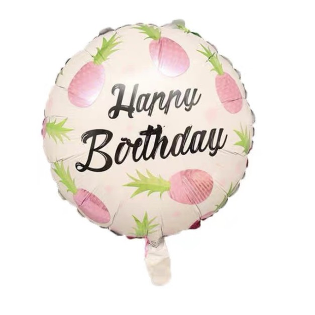 18吋粉色鳳梨生日鋁箔氣球