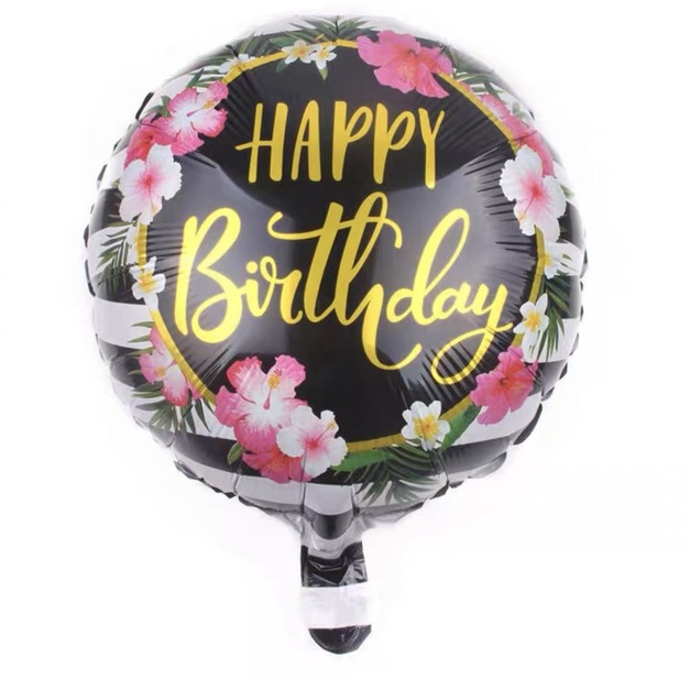 18吋朱槿花生日鋁箔氣球