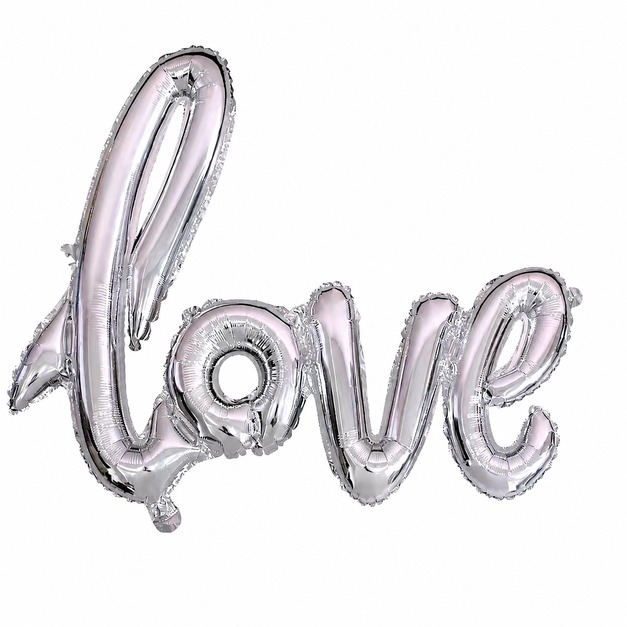 連體love銀色鋁箔氣球