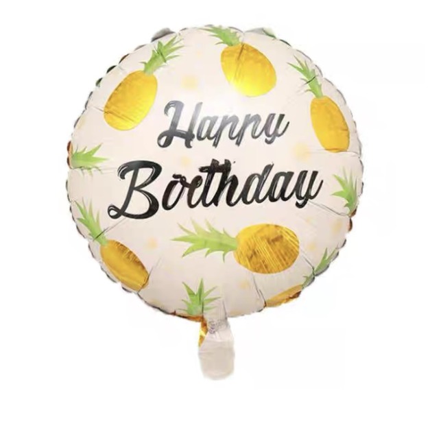 18吋黃色鳳梨生日鋁箔氣球