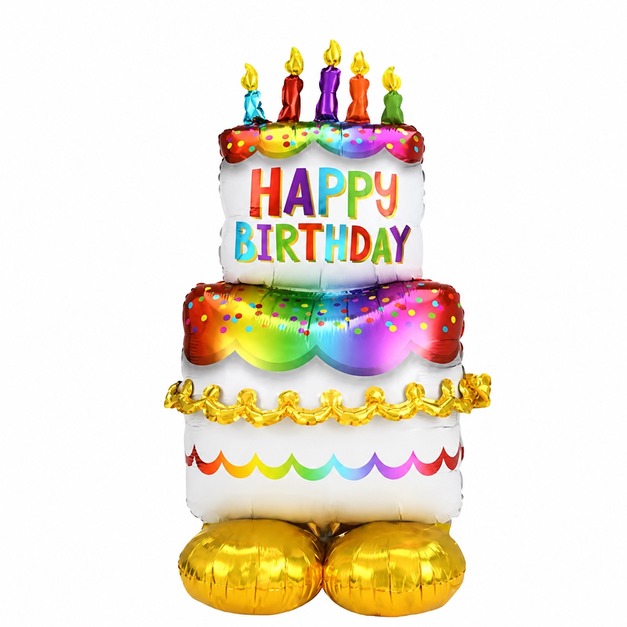 站立生日蛋糕鋁箔氣球