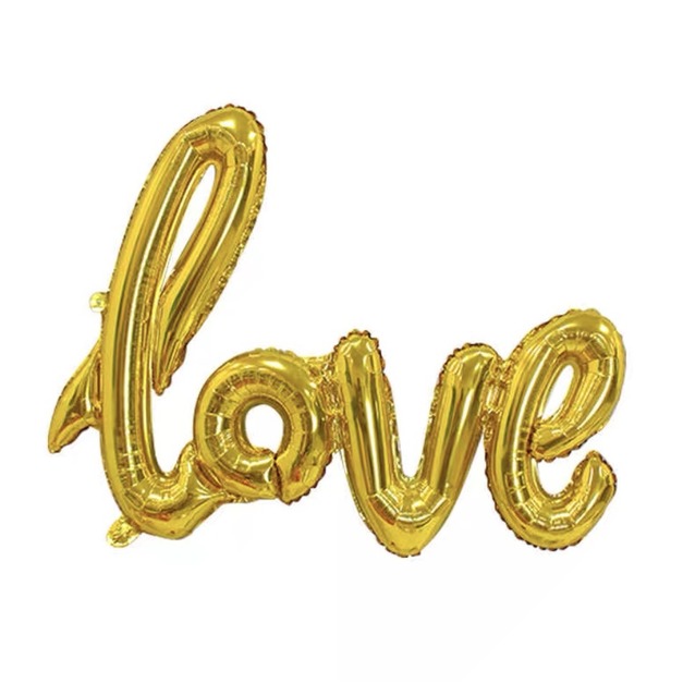 連體love金色鋁箔氣球