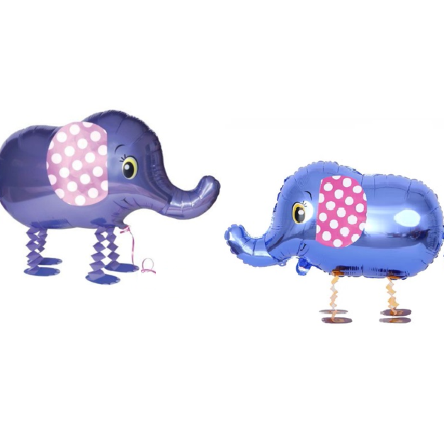 大象走路-鋁箔氣球(藍/紫)