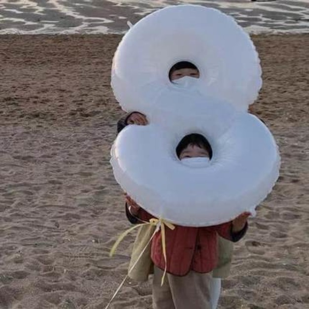 40吋白色數字鋁箔氣球