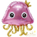 藍/粉色可愛水母-鋁箔氣球