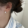 寬面素圈 日常925銀針耳環