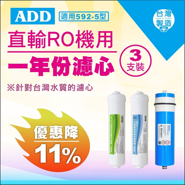 【雙11超狂特賣】592-5型專用1年份濾心 3支裝↘↘↘限時11%折扣↘↘↘