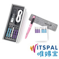 【WITSPAL】唯賜寶智能正姿筆(全方位語音版)-甜蜜粉+羊毛氈筆套(質感灰)+原廠筆芯組合