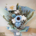 山野萬里永生花花束/中款/天空藍_1