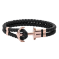 Paul Hewitt | PHREPS 玫瑰金扣皮革手環/黑 PH-PH-L-R-B-(XS-3XL)