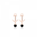 Paul Hewitt | Earrings 玫瑰金船錨黑珍珠耳環(PH-ER-ND-R-O)