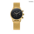 TAYROC 金殼黑面米蘭帶腕錶 (TXM090)