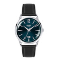 HENRY LONDON | 午夜藍面黑色真皮革錶 / HL41-JS-0035