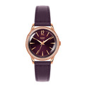 HENRY LONDON | 奢華水鑽莓 紫色面真皮革錶 / HL34-SS-0198
