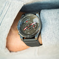 ZINVO | 賽車儀表設計款 灰色 灰框 皮革錶帶 44mm (Chrono Gunmetal)_2