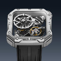 布加迪 | 王者裝置系列 黑色 銀框 鏤空方形 氟橡膠錶帶 自動上鍊機械腕錶 42mm (BG5804-A1)_1