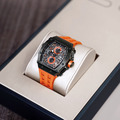 機械公爵 | 元素系列 日曆版 黑框 橘色矽膠錶帶 石英錶 (TB8204Q-12)_2