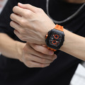 機械公爵 | 元素系列 日曆版 黑框 橘色矽膠錶帶 石英錶 (TB8204Q-12)_6