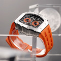 機械公爵 | 元素系列 日曆版 銀框 橘色矽膠錶帶 石英錶 (TB8204Q-11/TB8204Q-32)_3