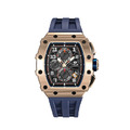 機械公爵 | 元素系列 日曆版 玫瑰金框 藍色矽膠錶帶 石英錶 (TB8204Q-05)