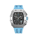 機械公爵 | 元素系列 日曆版 銀框 天藍色矽膠錶帶 石英錶 (TB8204Q-16/TB8204Q-36)