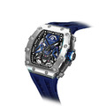 機械公爵 | 元素系列 自動上鍊 銀框 藍色矽膠錶帶 機械錶 (TB8207A-03)_1