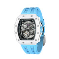 機械公爵 | 元素系列 自動上鍊 白陶瓷框 藍色氟橡膠錶帶 機械錶 (TB8208C-06)_1