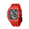 機械公爵 | 元素系列 自動上鍊 紅色碳纖維框 紅色氟橡膠錶帶 機械錶 (TB8208CF-07)_1