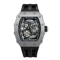 機械公爵 | 元素系列 自動上鍊 灰色鈦合金框 黑色氟橡膠錶帶 機械錶 (TB8208T-01)