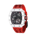 機械公爵 | 元素系列 自動上鍊 白色陶瓷框 紅色氟橡膠錶帶 機械錶 (TB8209C-01)_1