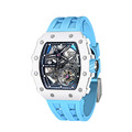 機械公爵 | 元素系列 自動上鍊 白色陶瓷框 藍色氟橡膠錶帶 機械錶 (TB8209C-04)_1