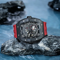 機械公爵 | 元素系列 自動上鍊 黑色碳纖維框 紅色氟橡膠快拆錶帶 機械錶 (TB8210CF-03)_3