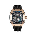 機械公爵 | 元素系列 自動上鍊 玫金色框 黑色氟橡膠快拆錶帶 機械錶 (TB8210A-05)