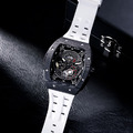 機械公爵 | 元素系列 自動上鍊 黑色碳纖維框 白色氟橡膠快拆錶帶 機械錶 (TB8210CF-02)_4