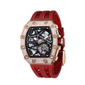 機械公爵 | 元素系列 自動上鍊 玫金色鋯石水晶錶圈 紅色氟橡膠錶帶 機械錶 (TB8209D-03)_1