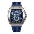 機械公爵 | 元素系列 銀框 藍色矽膠錶帶 石英錶 (TB8211Q-03)