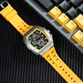 機械公爵 | 元素系列 銀框 黃色矽膠錶帶 石英錶 (TB8211Q-06)_4