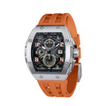 機械公爵 | 元素系列 銀框 橘色矽膠錶帶 石英錶 (TB8211Q-02)_1