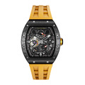 機械公爵 | 元素系列 自動上鍊 黑色碳纖維陶瓷框 黃色氟橡膠錶帶 機械錶 (TB8212CF-03)