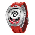 機械公爵 | Reactor系列 配件可自由拆換 自動上鍊 銀框 紅色氟橡膠錶帶 機械錶 (TB8213A-04)_1