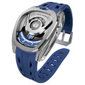 機械公爵 | Reactor系列 配件可自由拆換 自動上鍊 銀框 藍色氟橡膠錶帶 機械錶 (TB8213A-03)_2