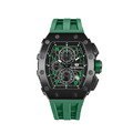 機械公爵 | 元素系列 日曆版 黑框 綠色矽膠錶帶 石英錶 (TB8204QA-06)